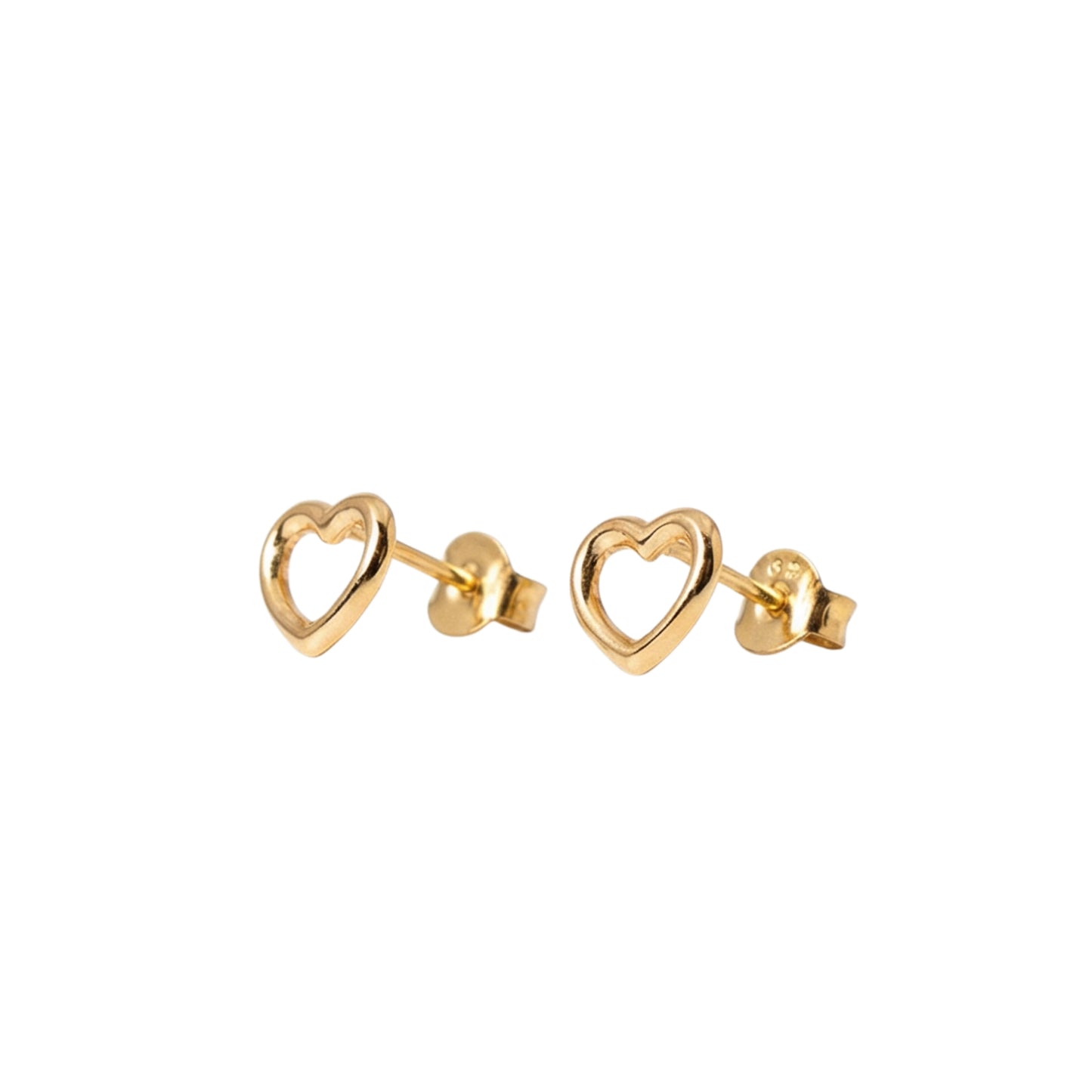 10k Gold Mini Silhouette Heart Earrings