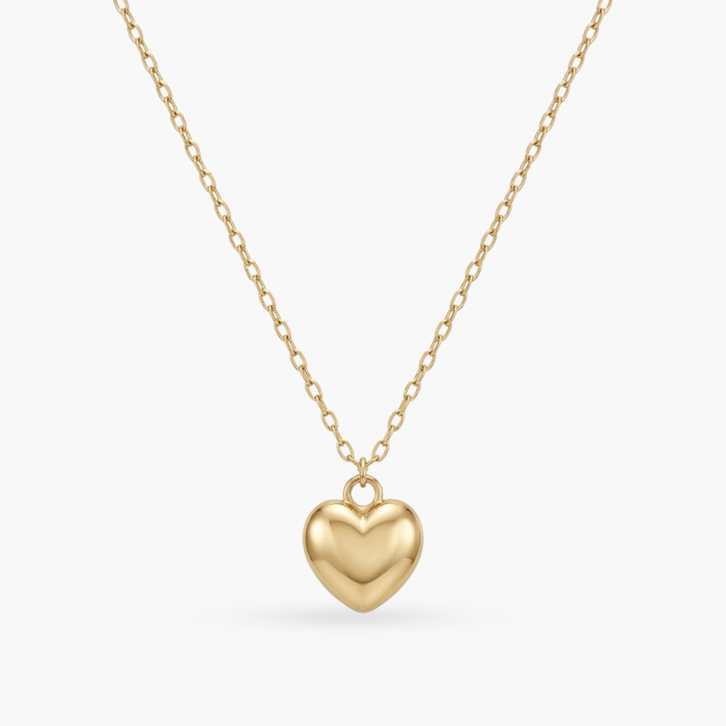The Gold Link Necklace - Bubbly Heart