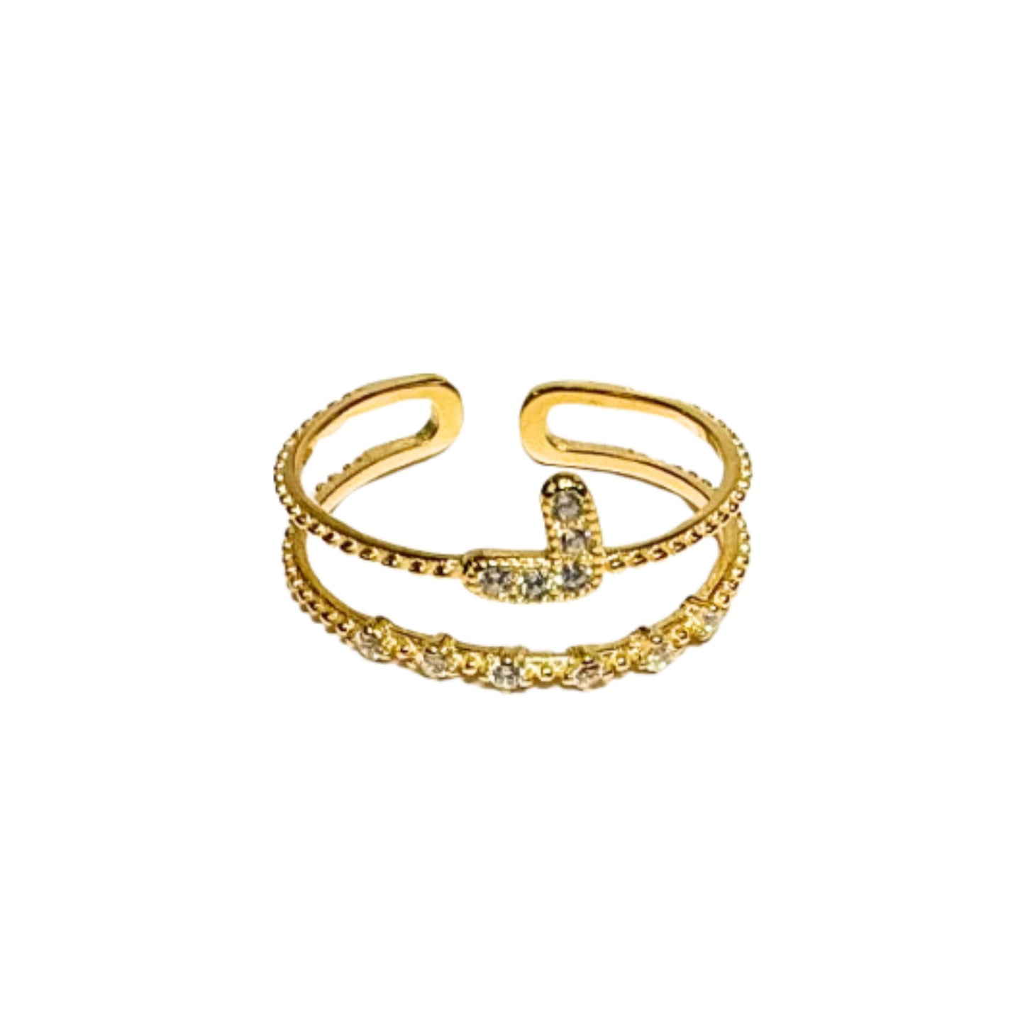The Heart Bling Stacked Ring