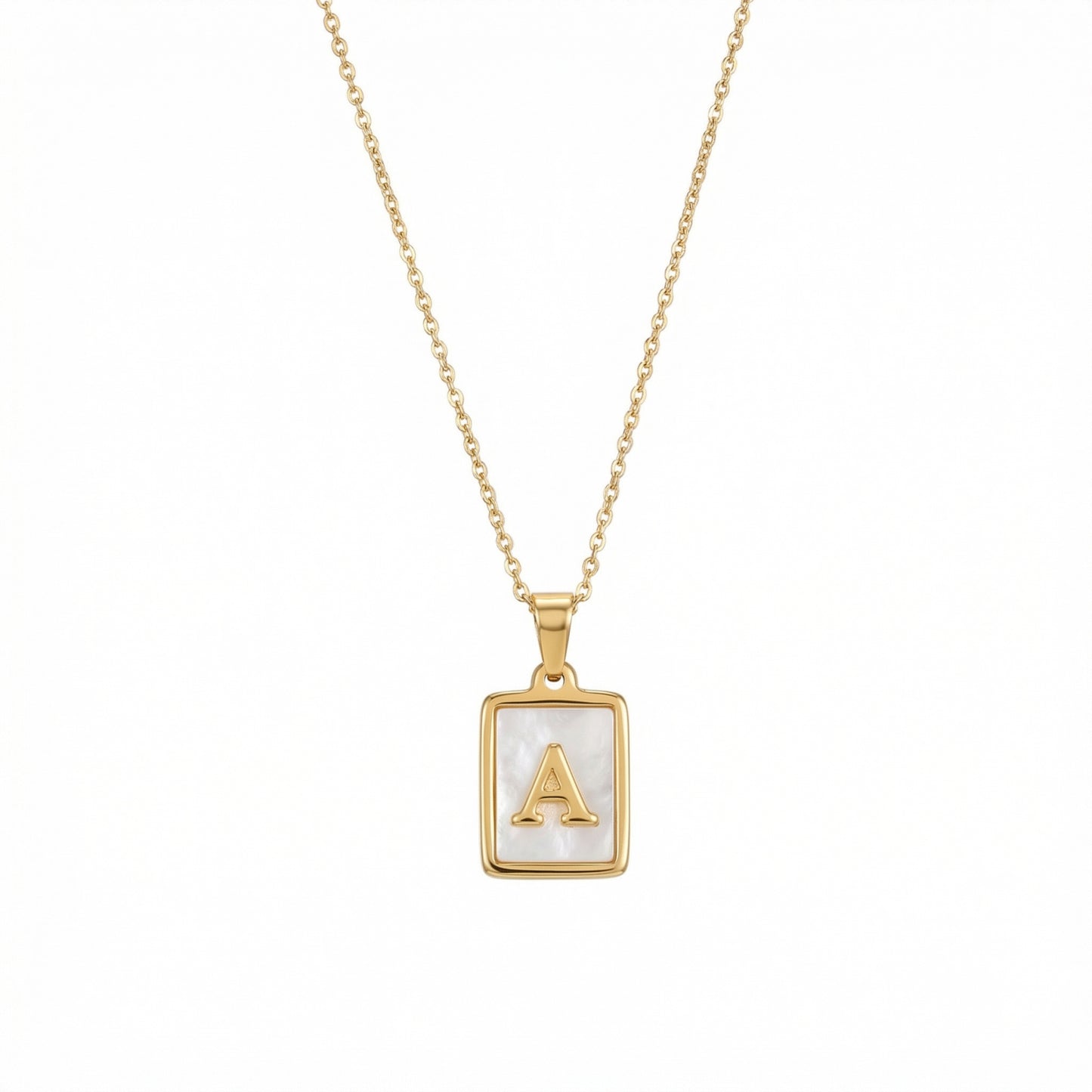Alphabet Letter Necklace - Gold Mother of Pearl