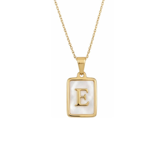 Alphabet Letter Necklace - Gold Mother of Pearl