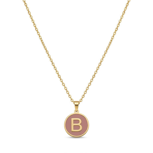 Alphabet Letter Necklace - Round Mother of Pearl