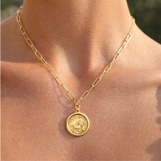 Goddess Necklace - Gold Paperclip Chain