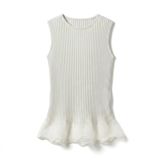 Grey Lace Sleeveless Top