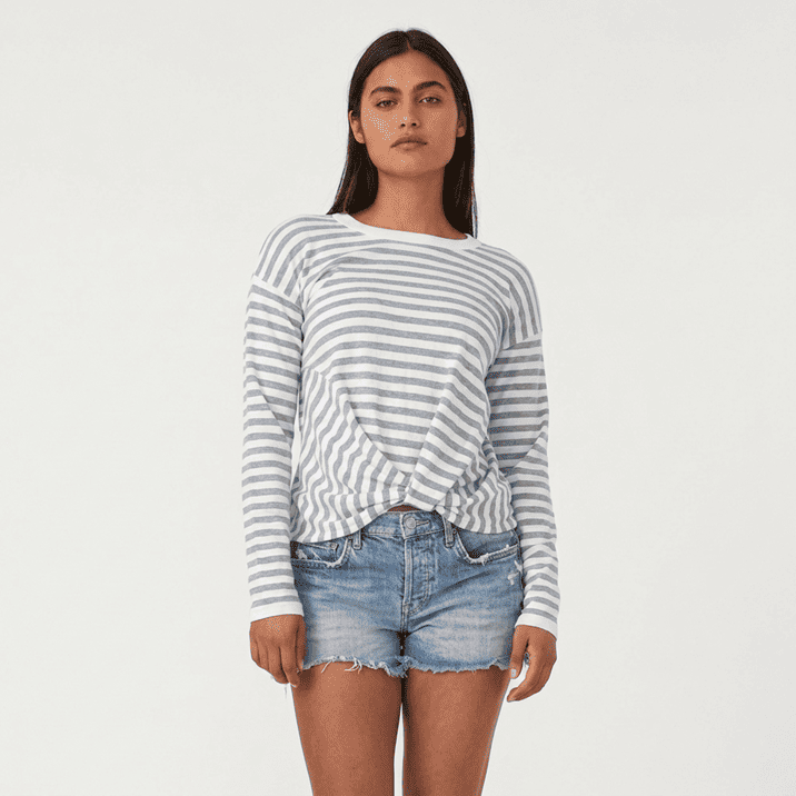 Stripe Front Knot Shirt