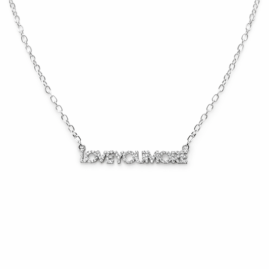 Love You More Gold Horizontal Necklace Bling