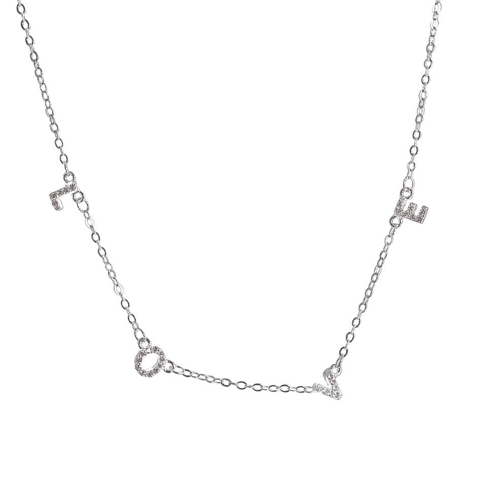 The Love Silver Spaced Necklace Bling