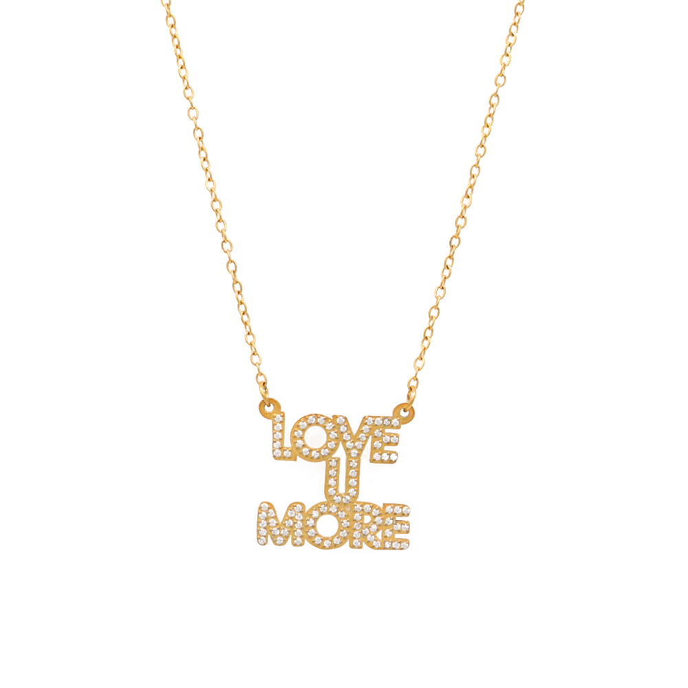 The Love U More Gold Stacked Necklace Bling