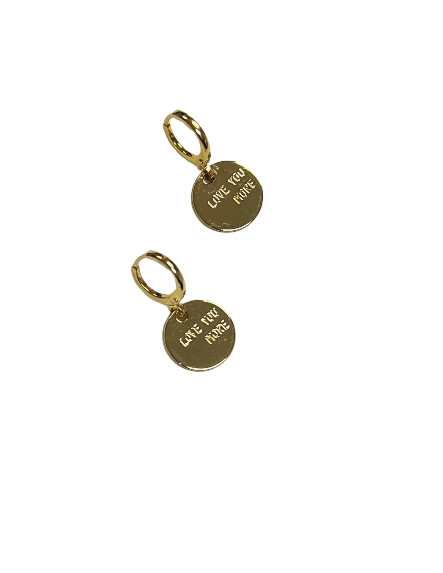 Love You More Gold Coin Earrings