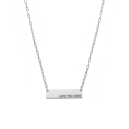 Love You More Mini Plaque Necklace