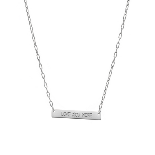 Love You More Plaque Necklace