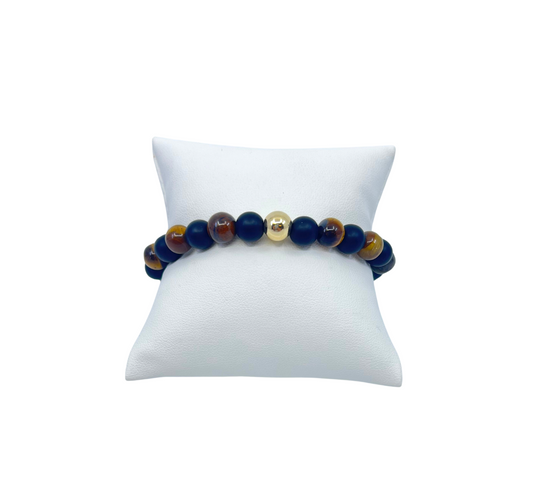 Black Onyx & Tiger Eye Cord Bracelet