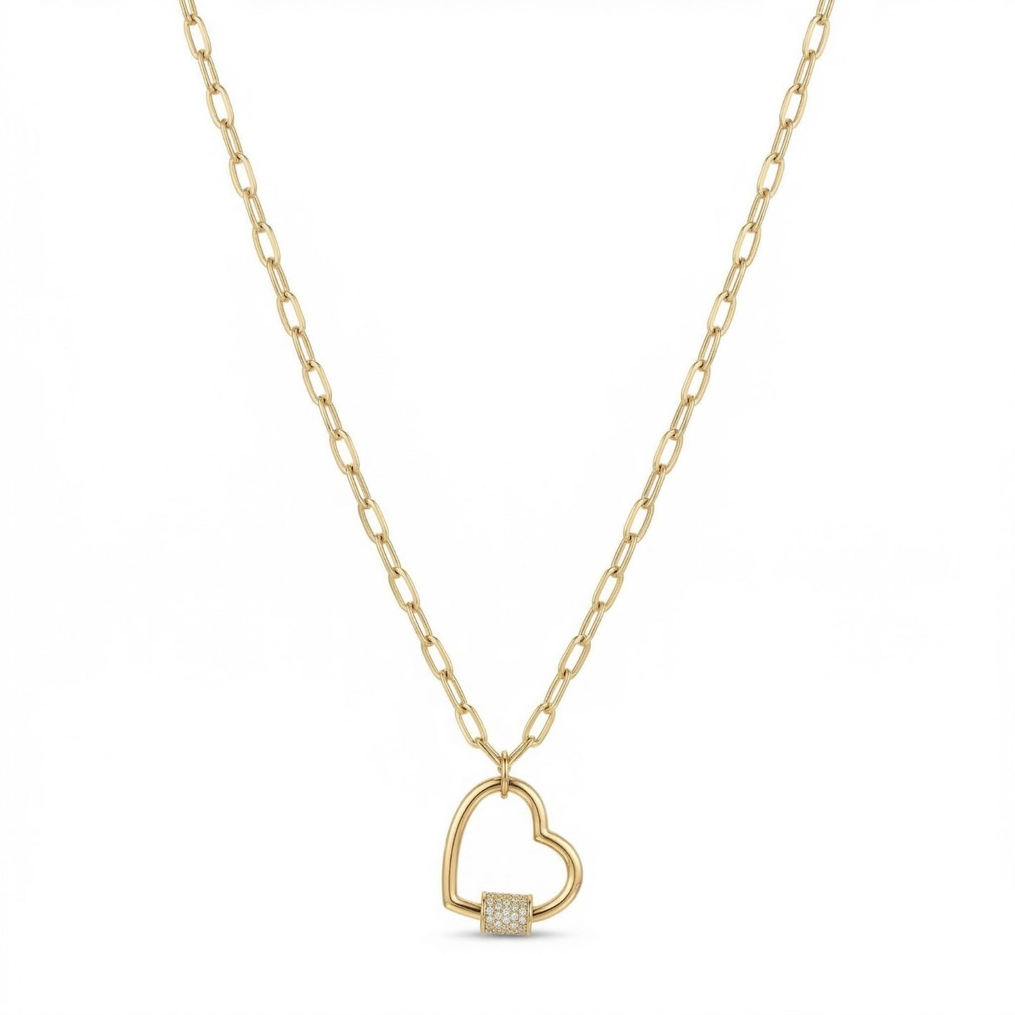 White Studded Heart on a Lola Chain