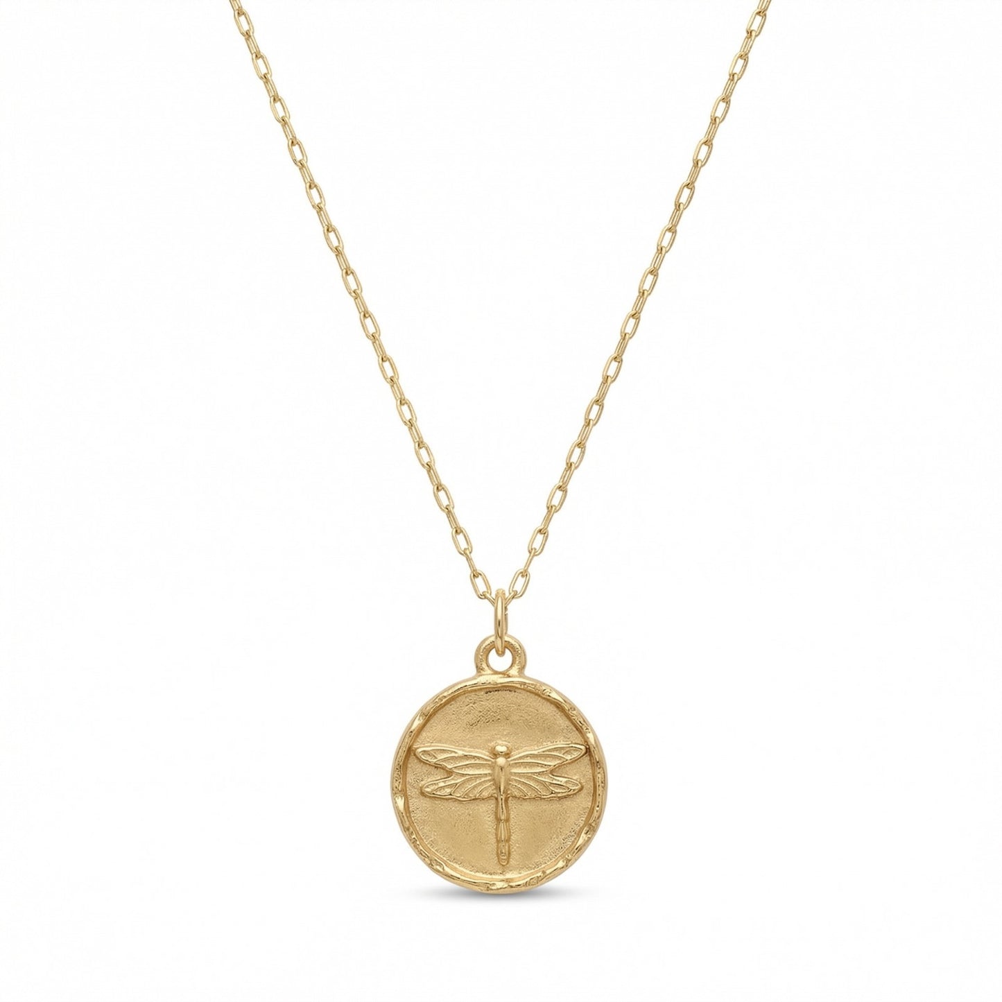 Dragonfly Gold Coin Necklace
