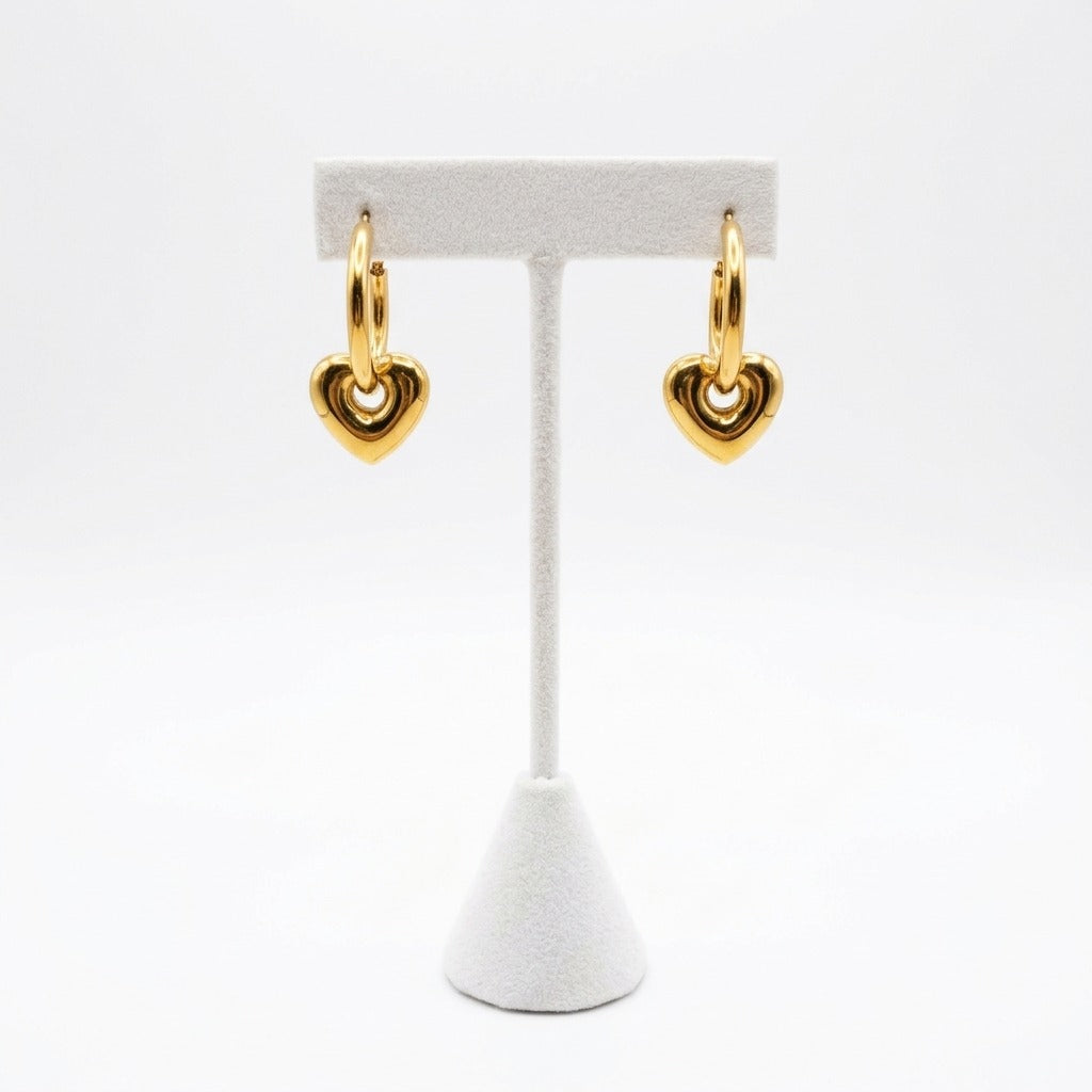 The Heart in the Hoop Gold Earrings