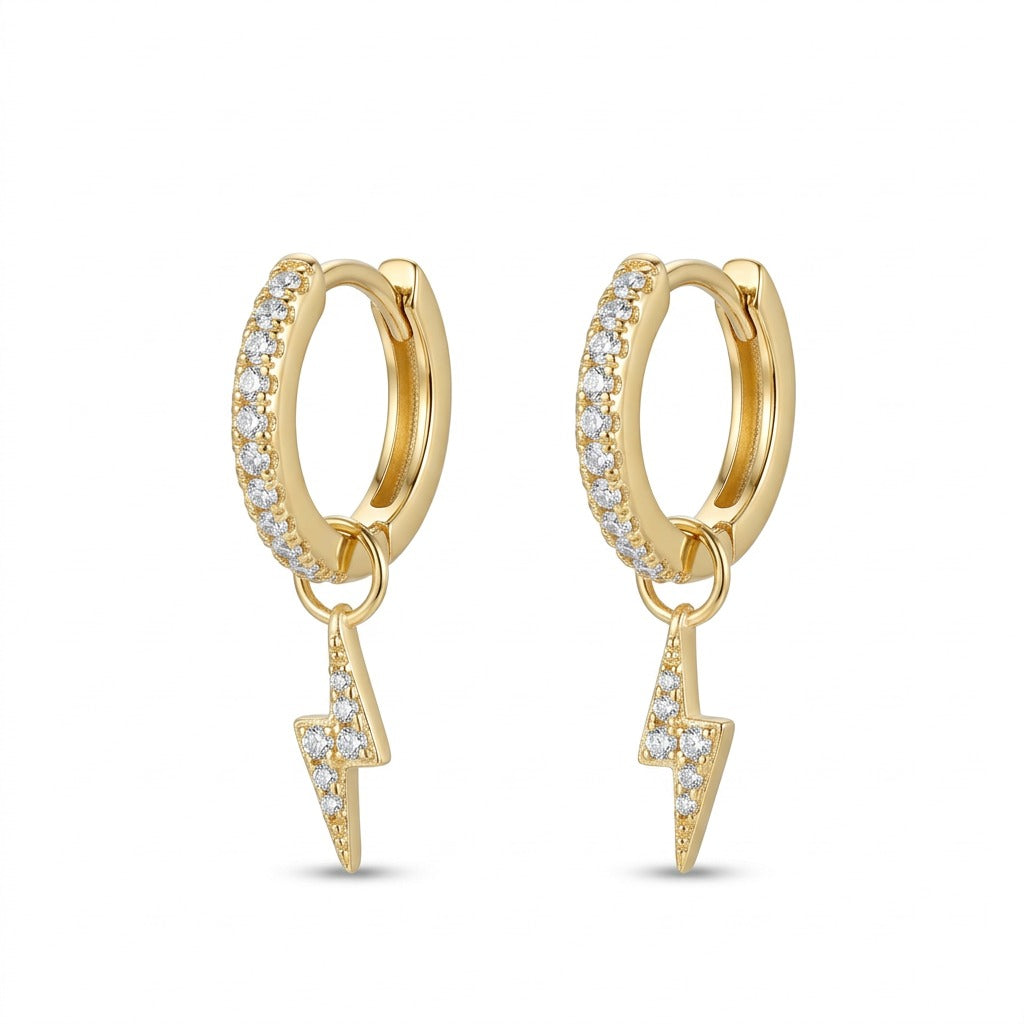 The Mini Studded Gold Hoops