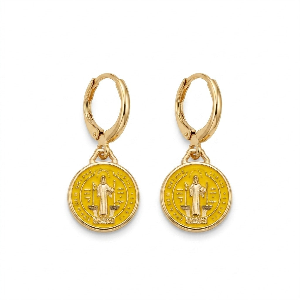 The St. Benedict Earrings in Enamel