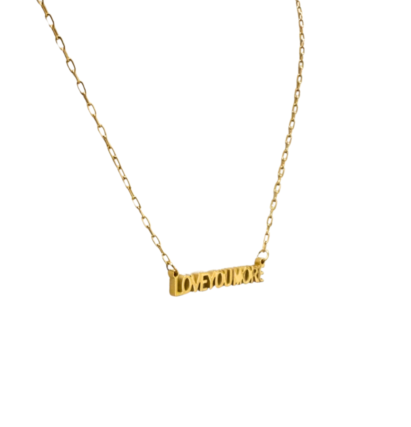 Love You More Bar Gold Necklace