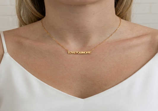 Love You More Bar Necklace