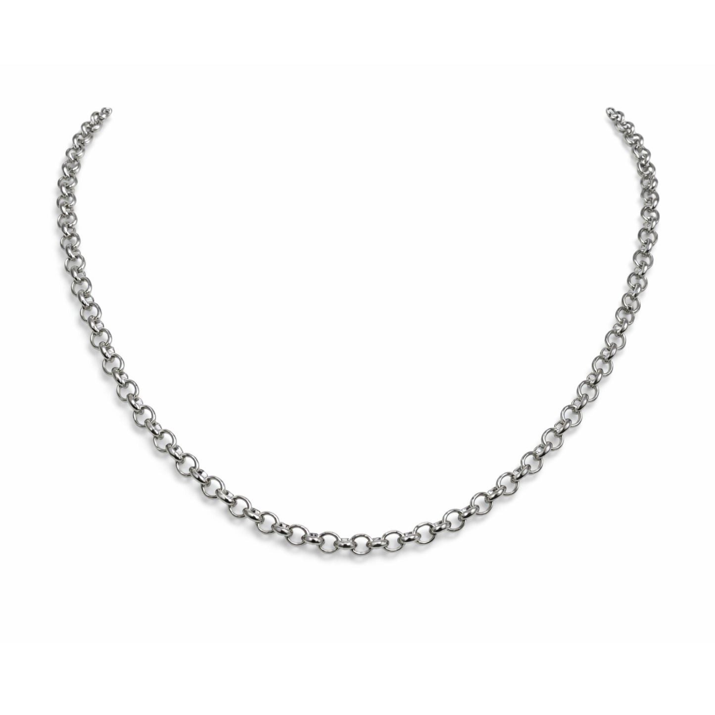 The Round Cable Link Silver Necklace