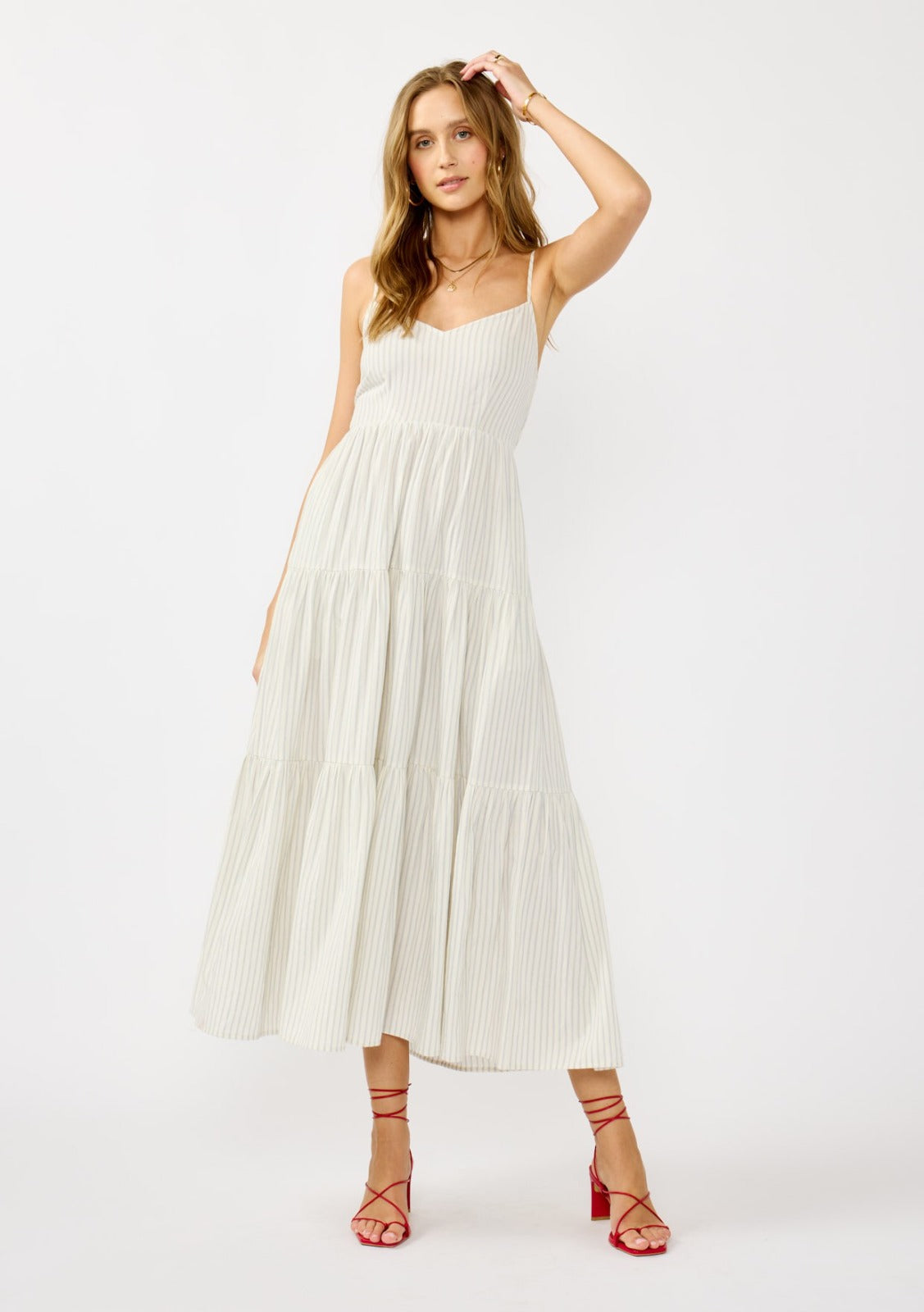 White Floral Strapless Maxi Dress