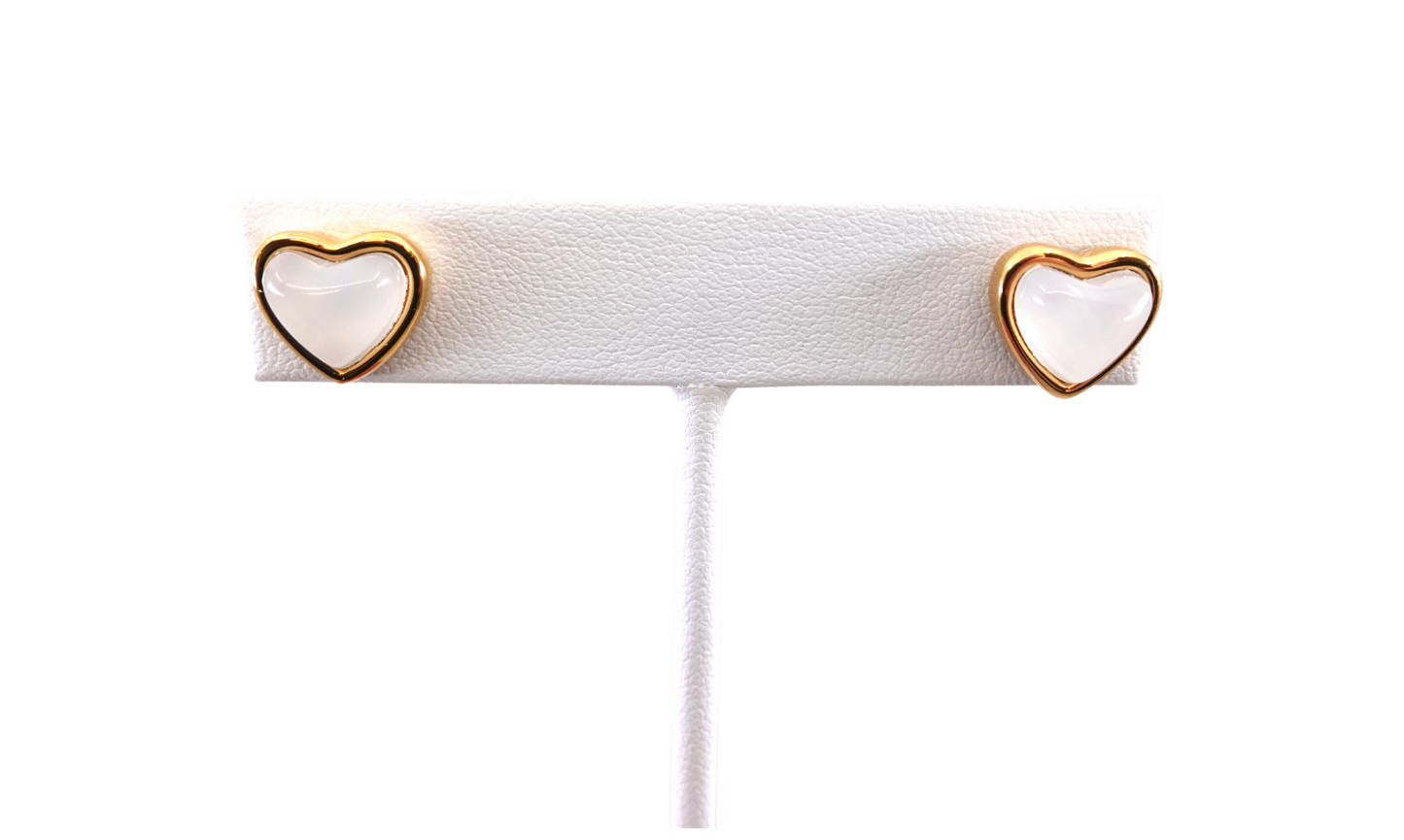 The Sweet White Heart Earrings