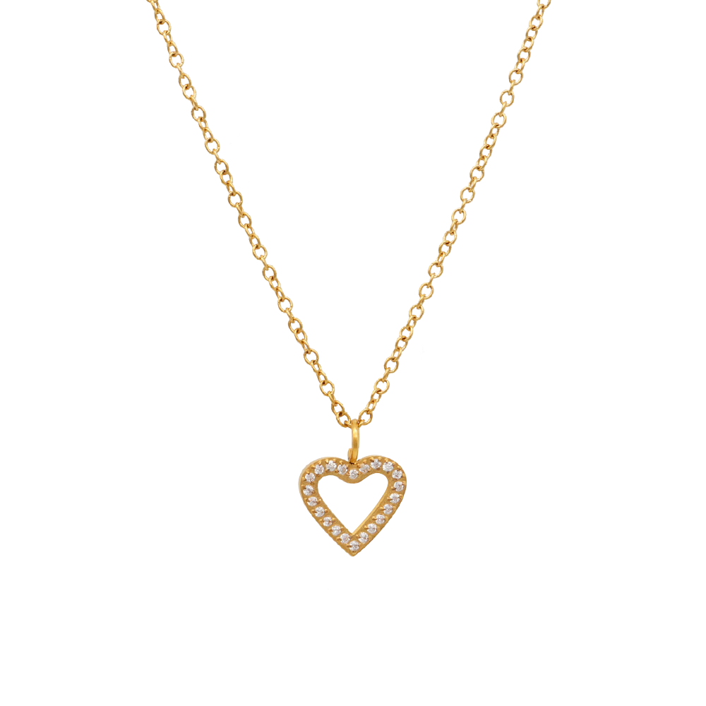 Dainty Gold Silhouette Heart Necklace