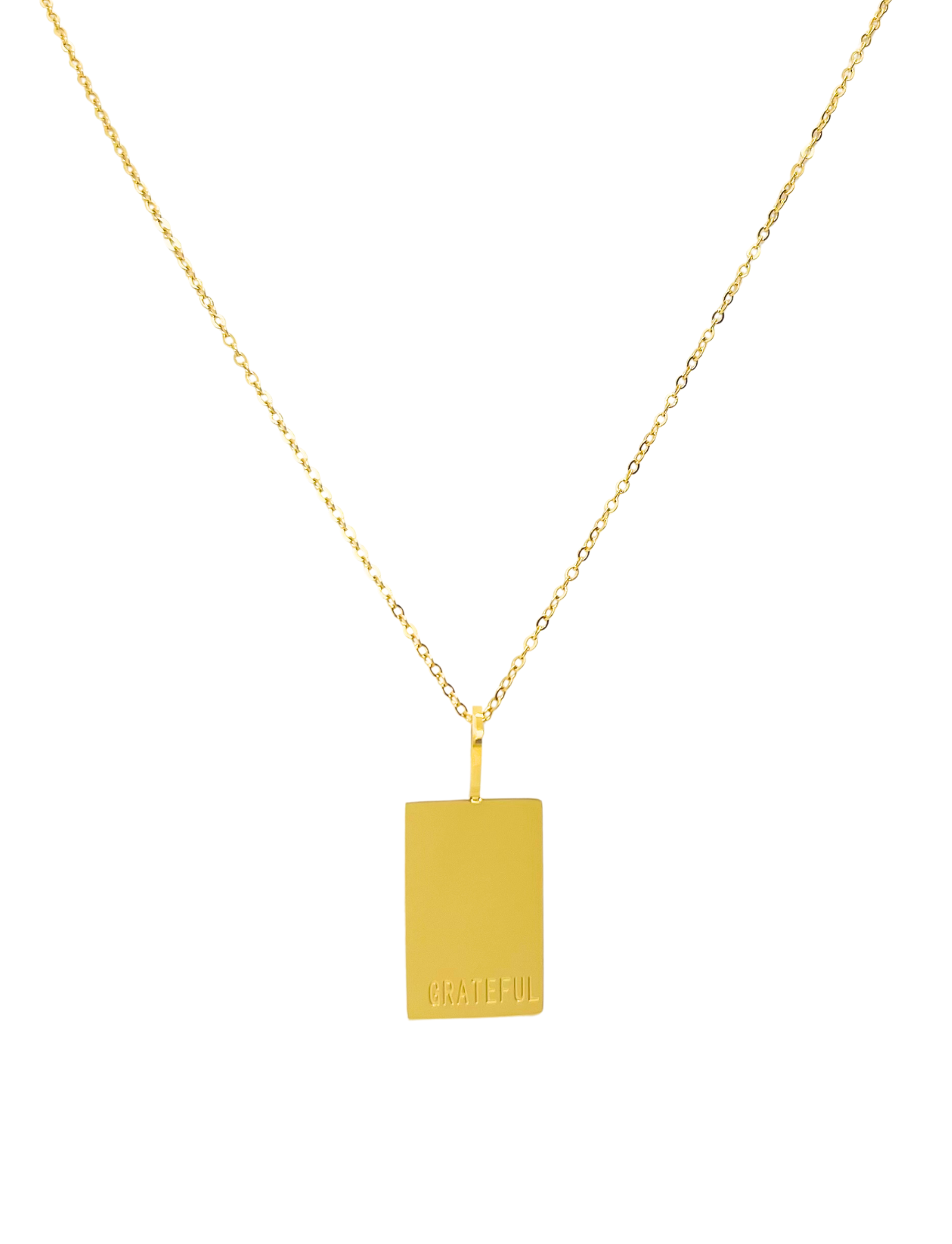 Grateful Tag Gold Necklace