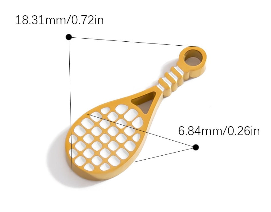 The Tennis Racquet White and Gold Necklace