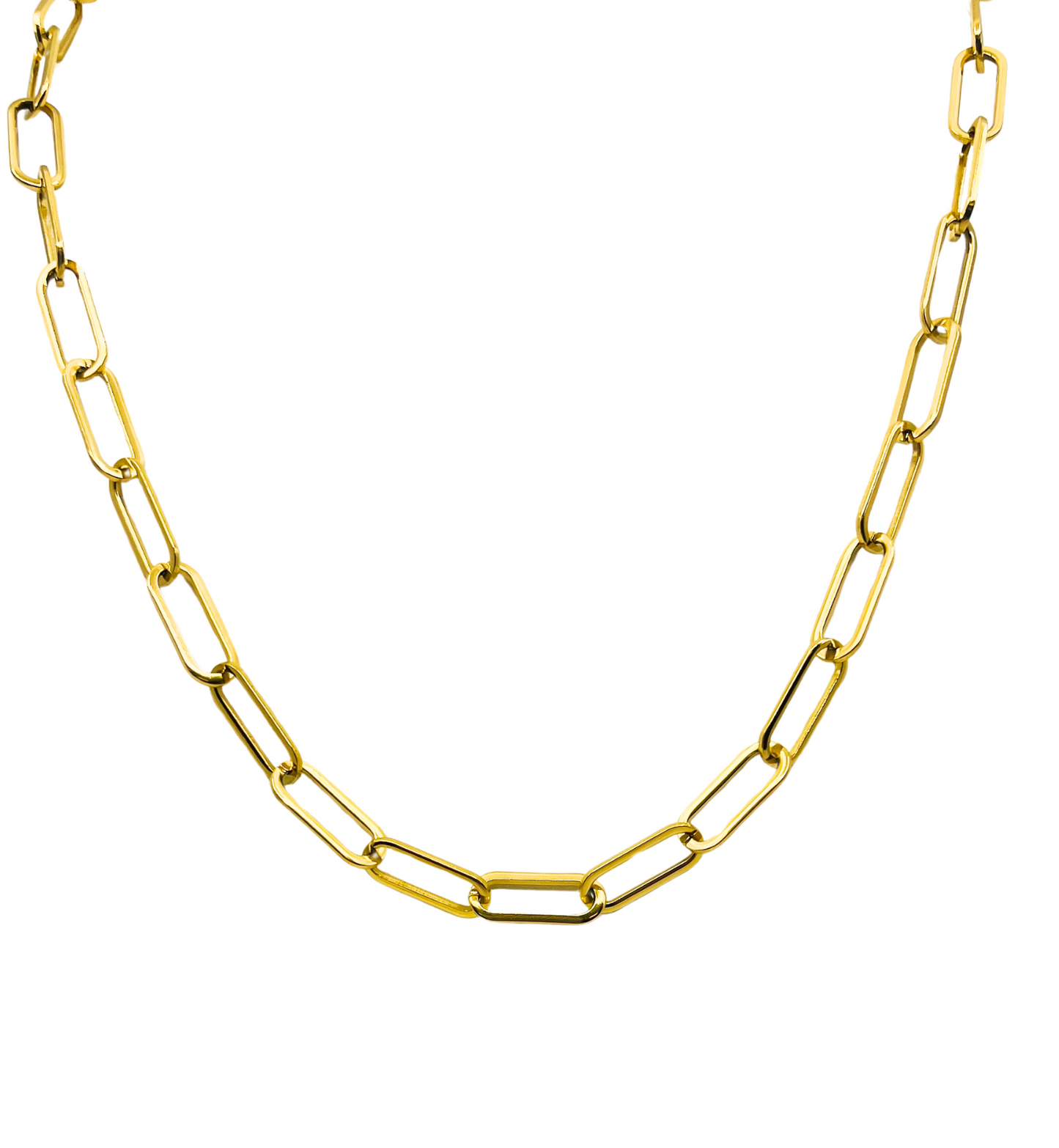 Large Gold Paperclip Chain