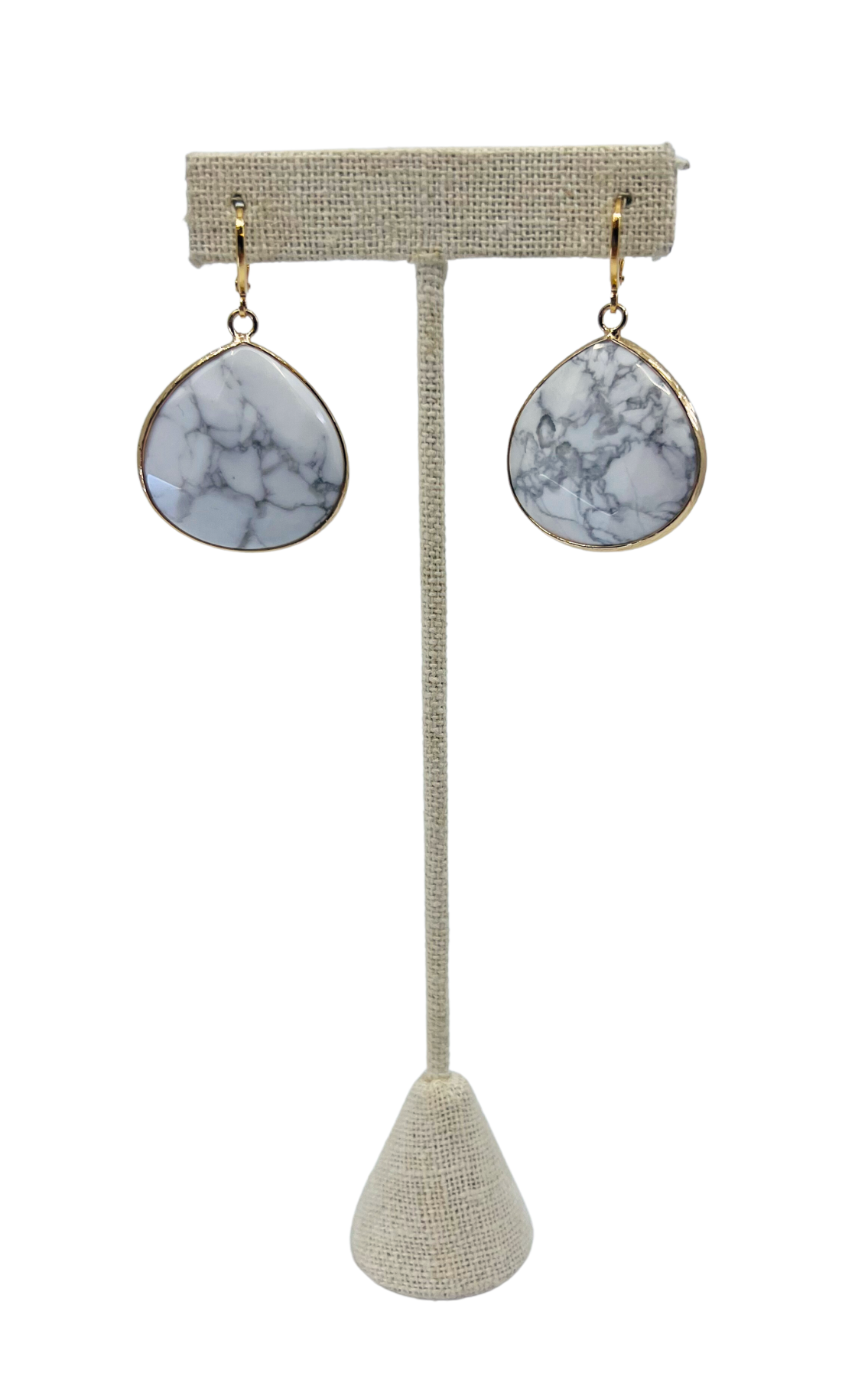 The Teardrop Natural Large Stone Earrings