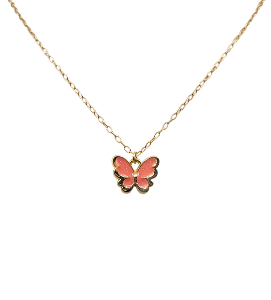 Colorful Butterfly Gold Necklace