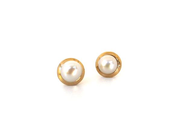Whitney Pearl Studs in 10K Gold