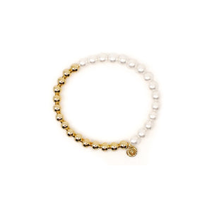 Eternity Pearl Bracelet in Gold