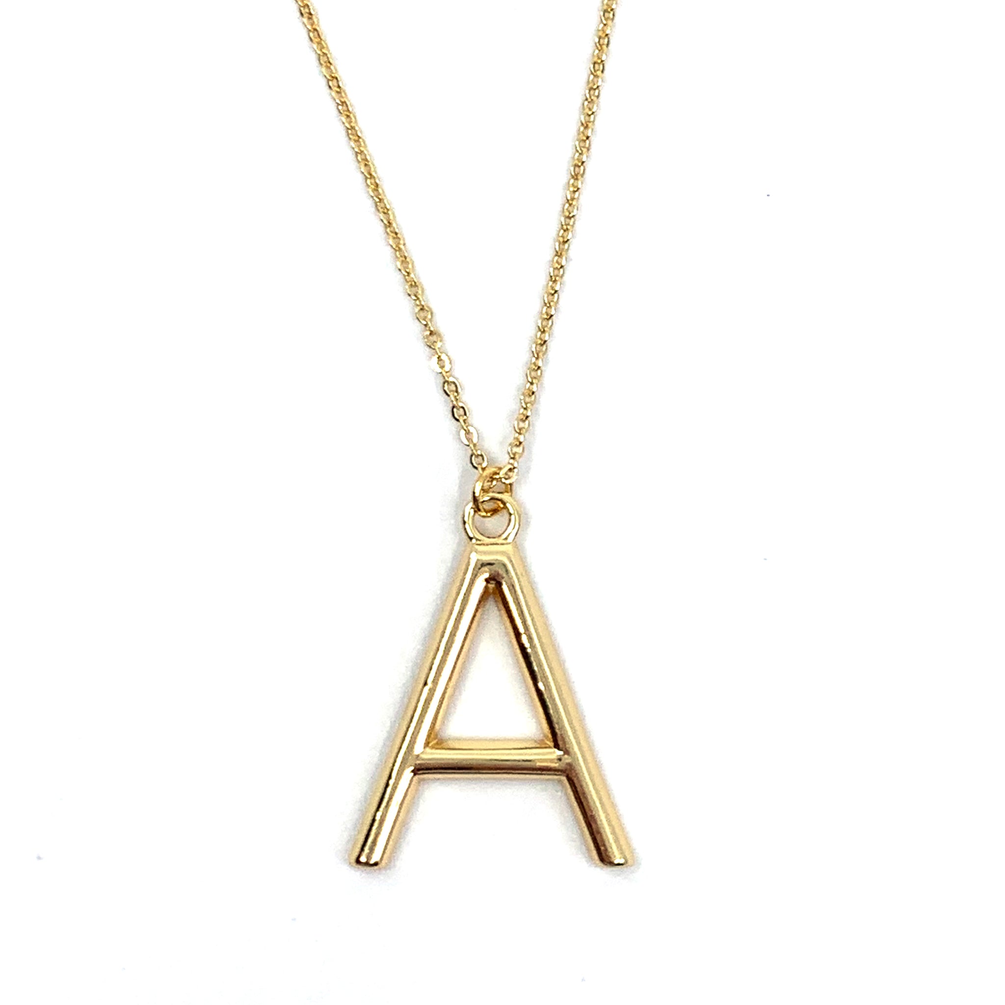 Alphabet Letter Necklace - Gold Large Single