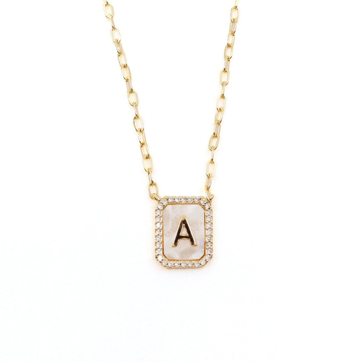 Luggage Tag & Pearl Initial Necklace