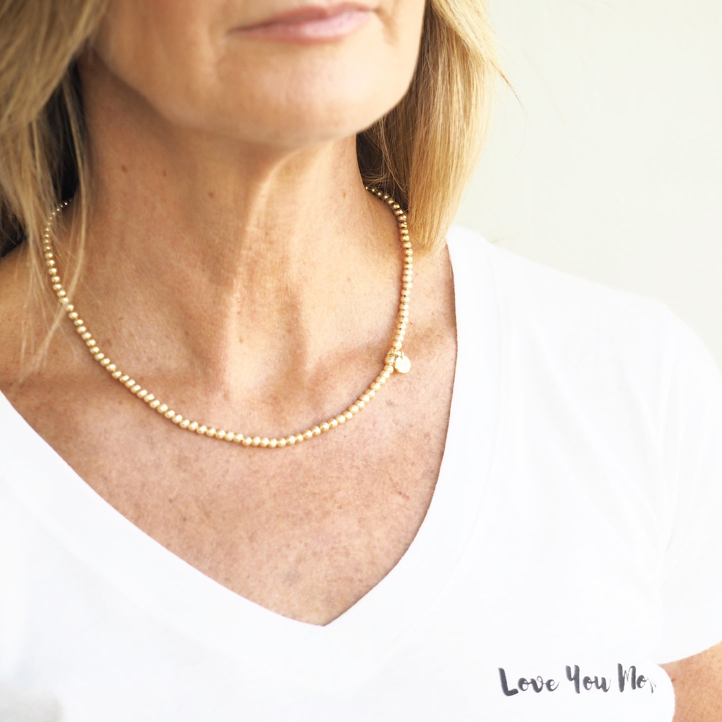 Eternity Hammered Necklace in Gold