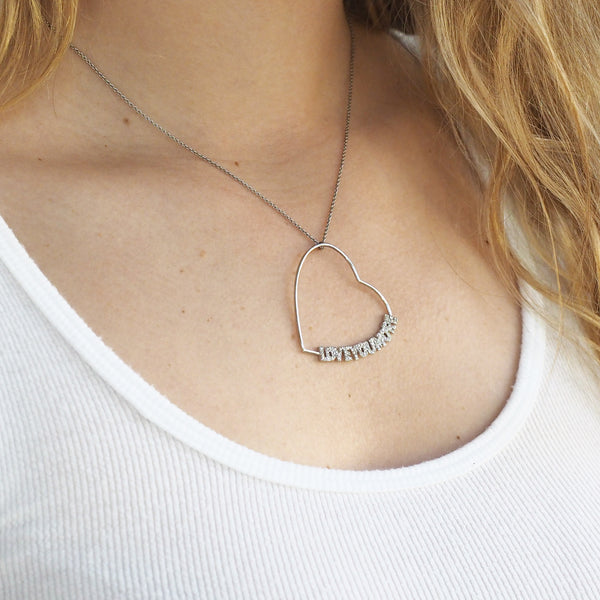 Lucy Love Necklace in White Diamonds and White Gold