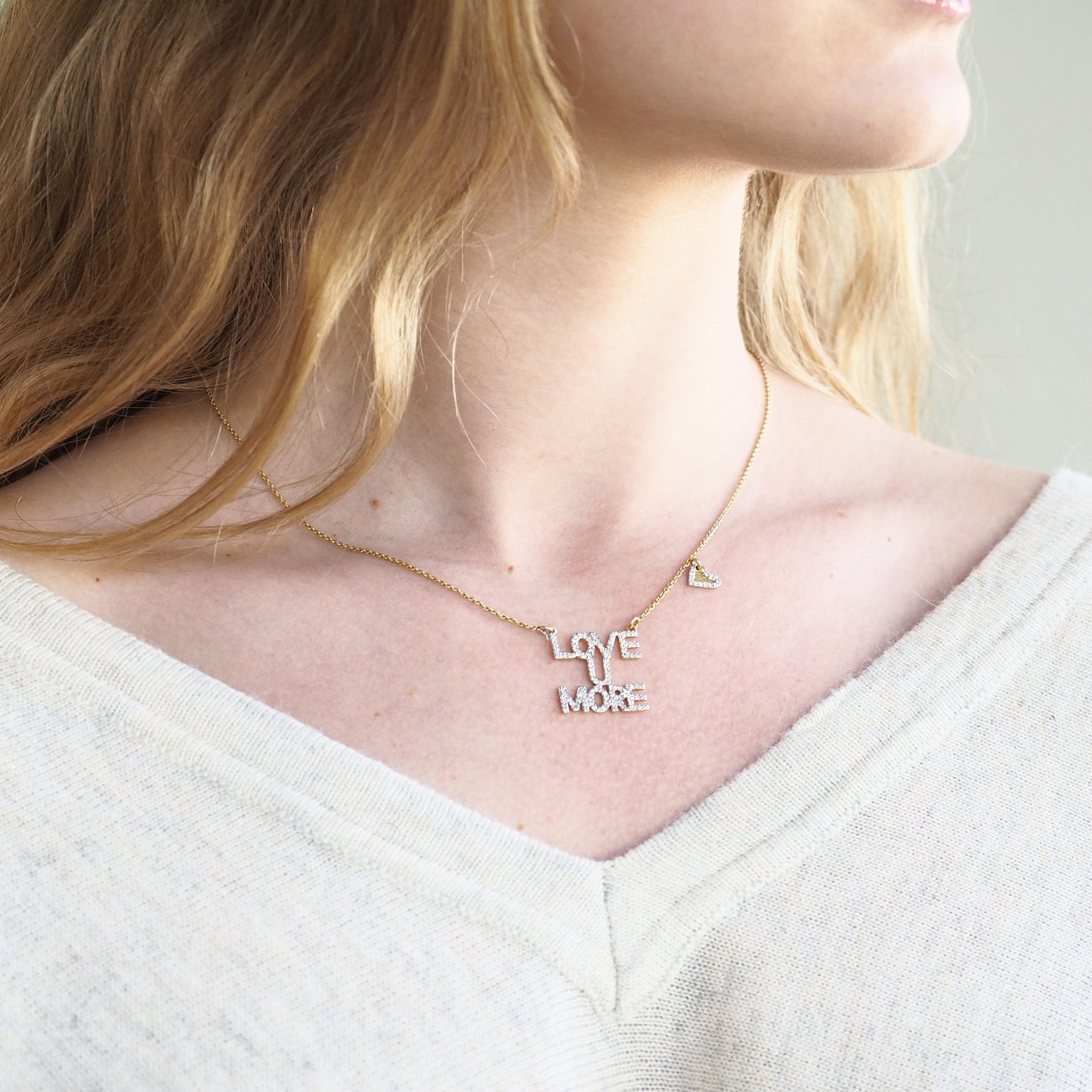 Love You More Sunrise Necklace in Diamonds & 14K Gold