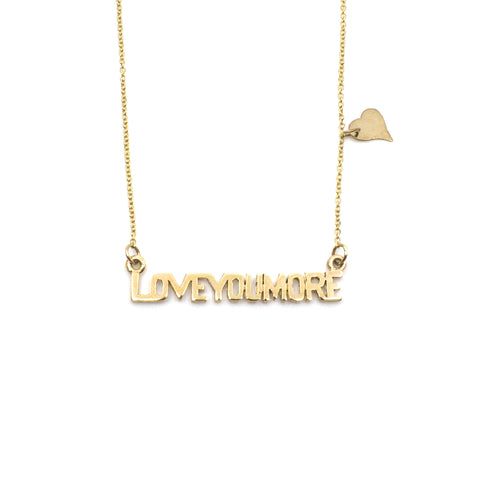 Love You More Bar Necklace in 10K & 14K Gold