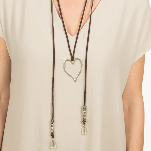 Lost My Heart in Leather Necklace