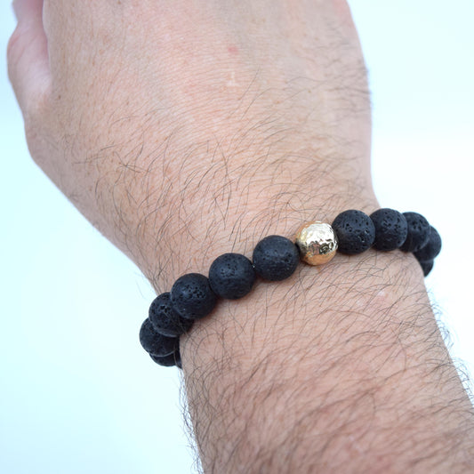 The Luna Bracelet in Black Lava