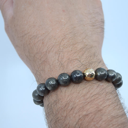 The Luna Bracelet in Pyrite