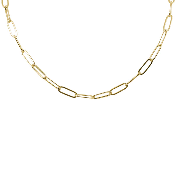 BYO Gold Paperclip Chain Necklace