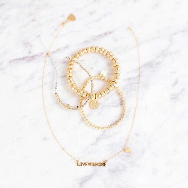 Love You More Bar Necklace in 10K & 14K Gold