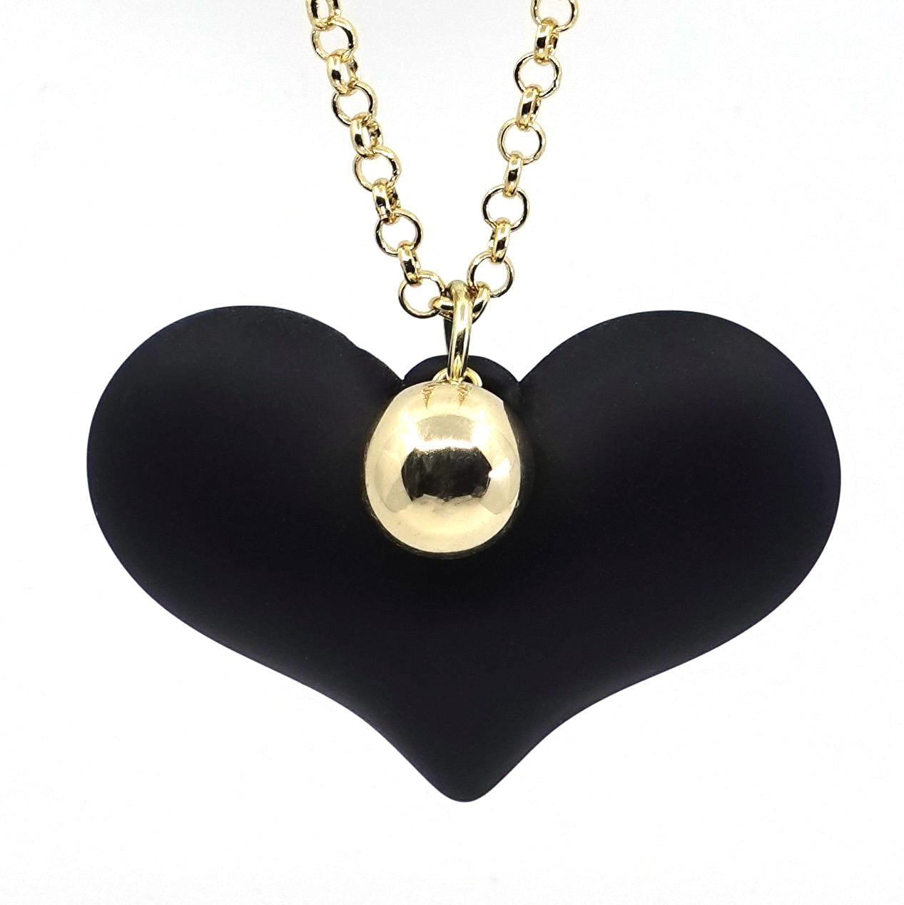 Rubber Heart Pendant Necklace