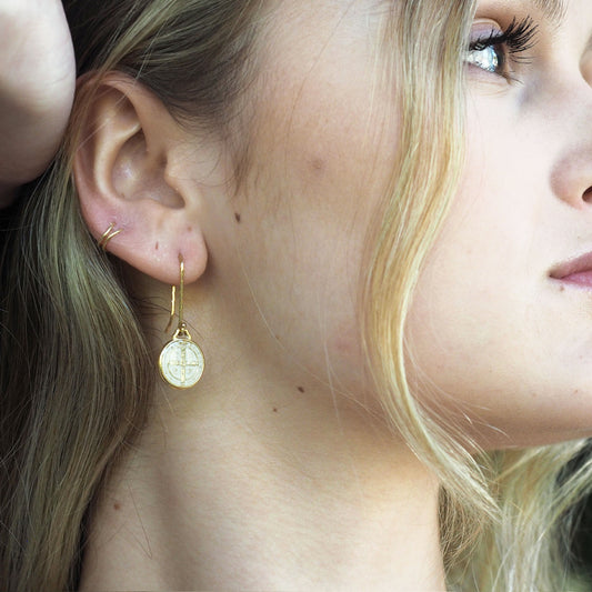 The St. Benedict Earrings in Enamel