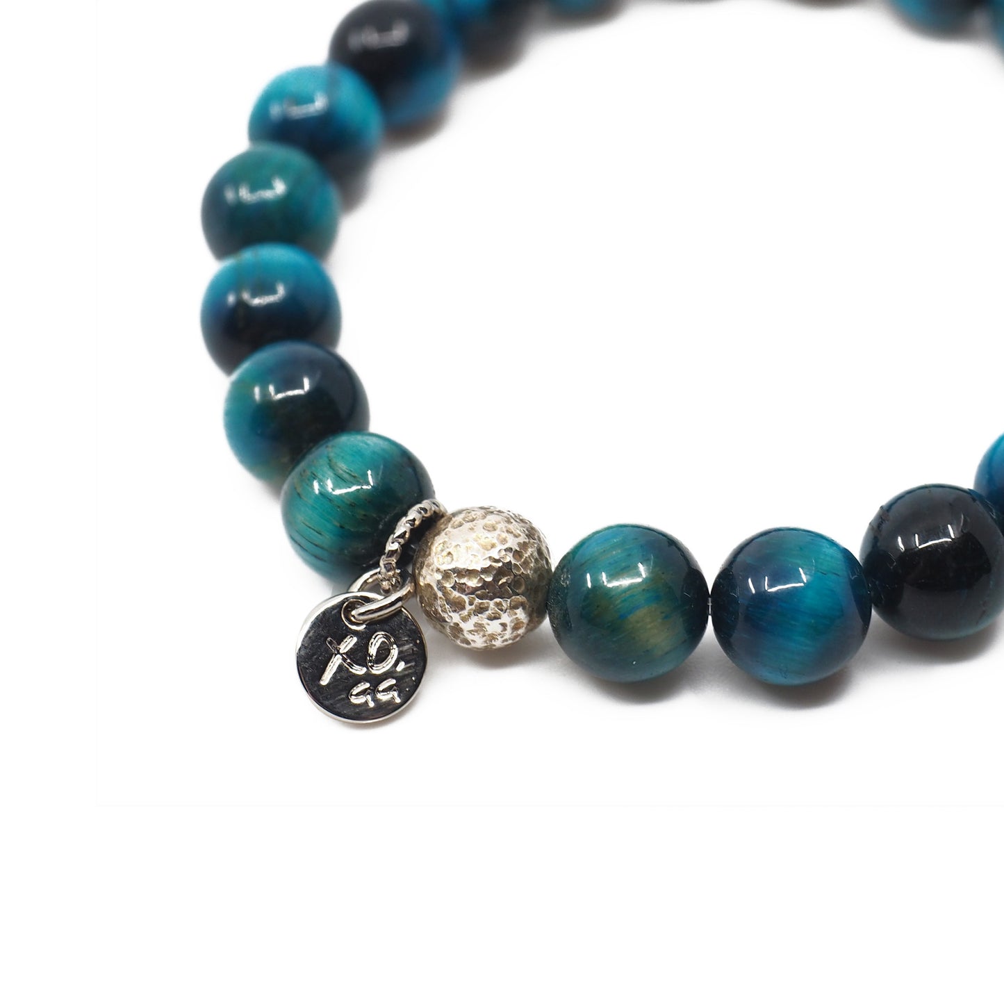 The Luna Bracelet in Peacock Blue Tiger Eye
