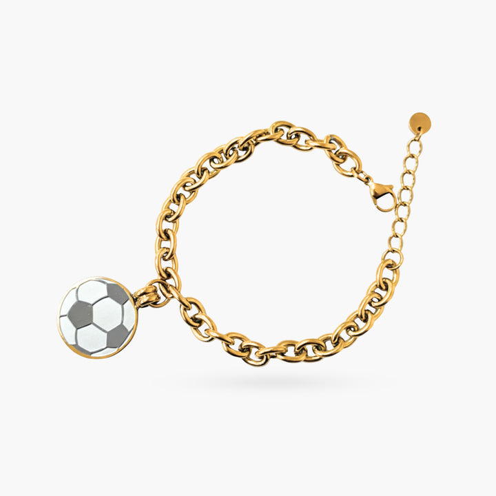 The Soccer Silver & Gold Coin Bracelet
