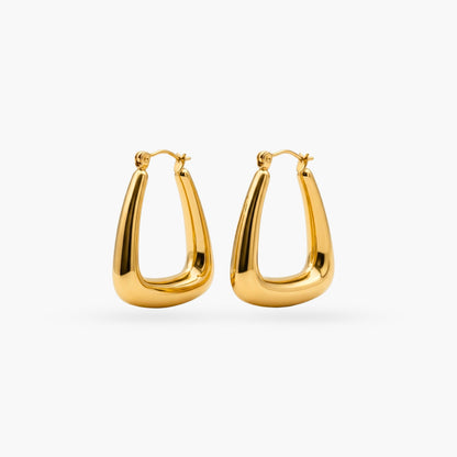 The Chunky Triangle Gold Hoops